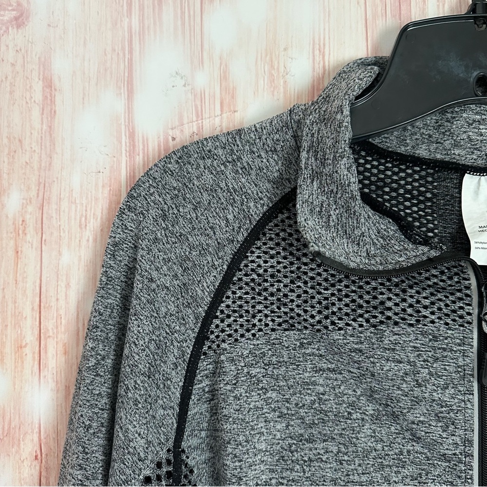 Bebe Sport Gray Long Sleeve Mesh Detail Zip Up Athletic Jacket Size Size L - Picture 4 of 15